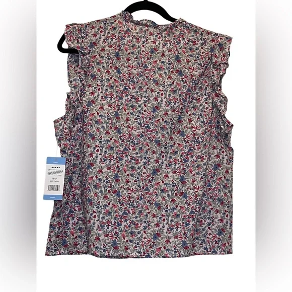 BB Dakota by Steve Madden Floral Ruffle Cap-Sleeve Top size large - Picture 2 of 6